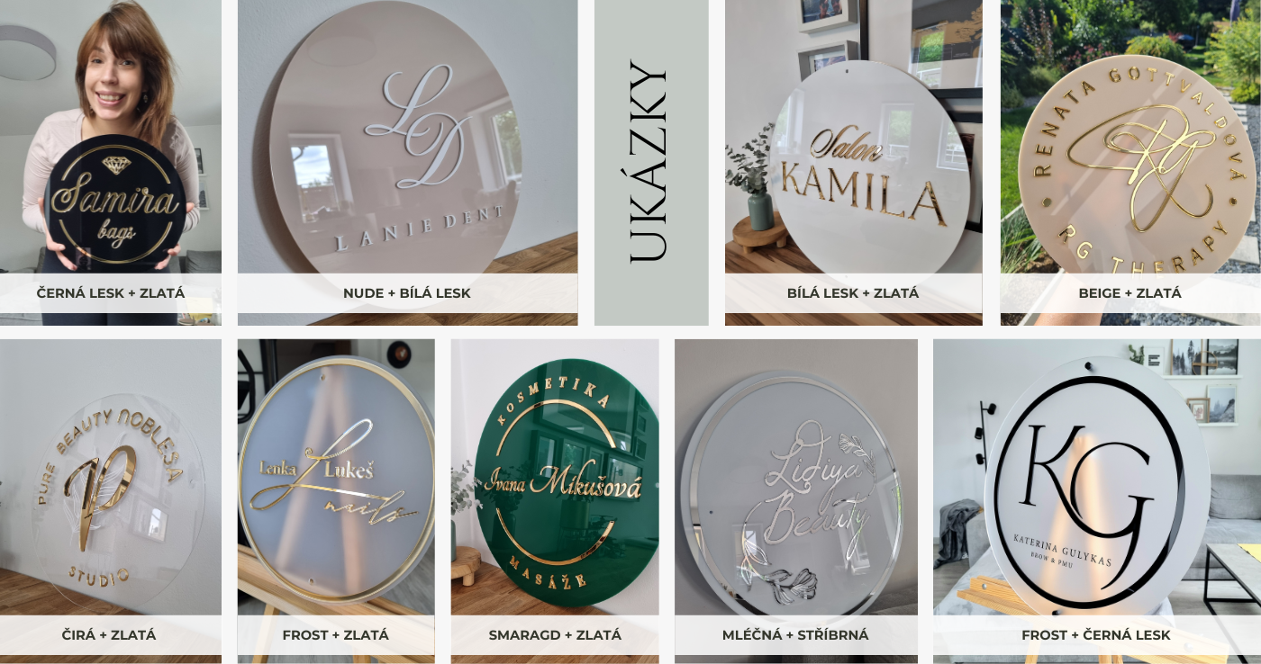 VIZUALI.CZ UKÁZKY DESIGNOVÁ LOGA CEDULE NÁPISY PÍSMENA NA ZEĎ Z PLEXISKLA